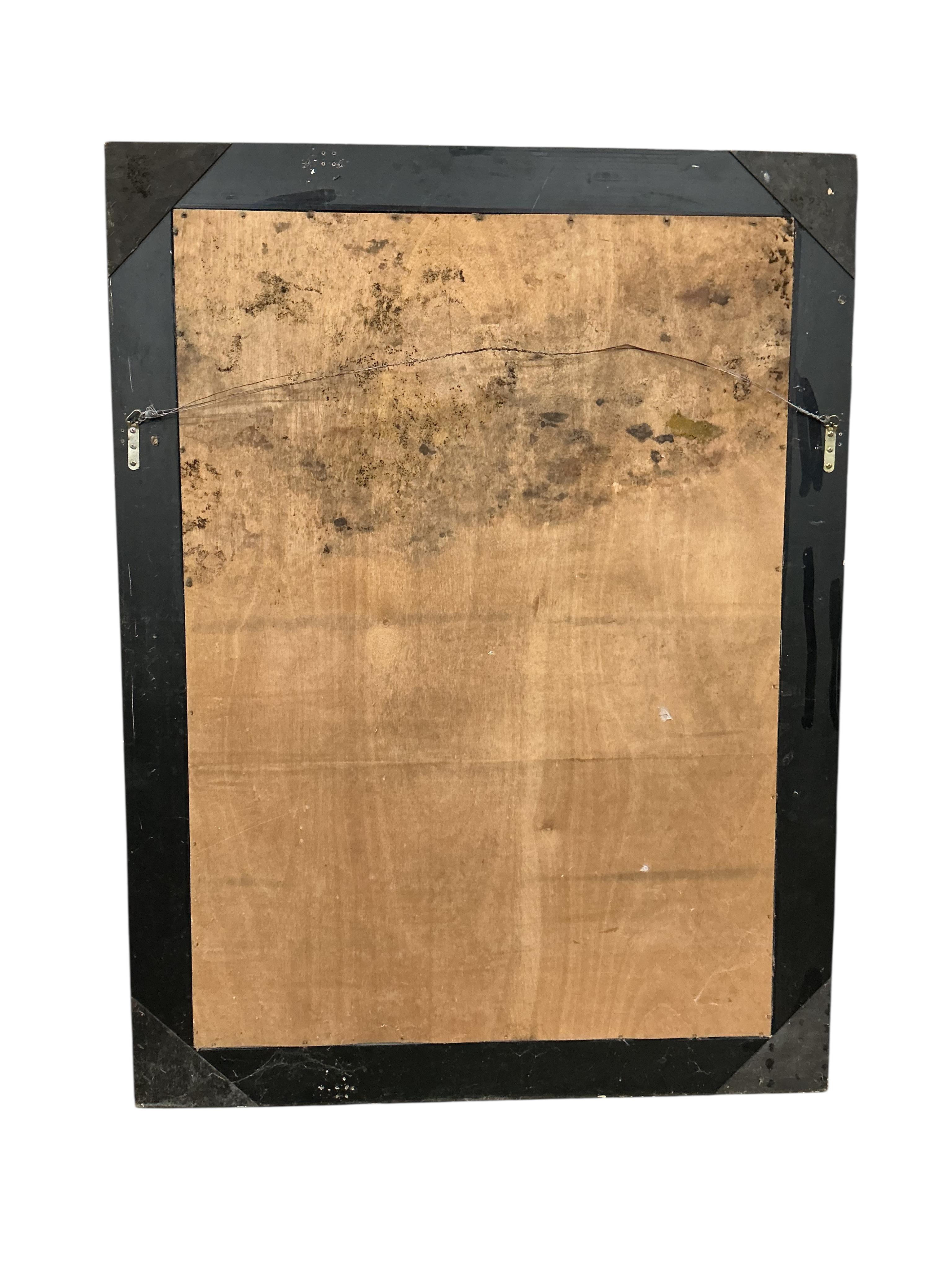 A Victorian style rectangular ebonised wall mirror, width 110cm, height 147cm